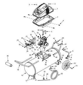 Tank Assembly Parts Diagram and Parts List for WL651004AJ  Campbell Hausfeld Compressor